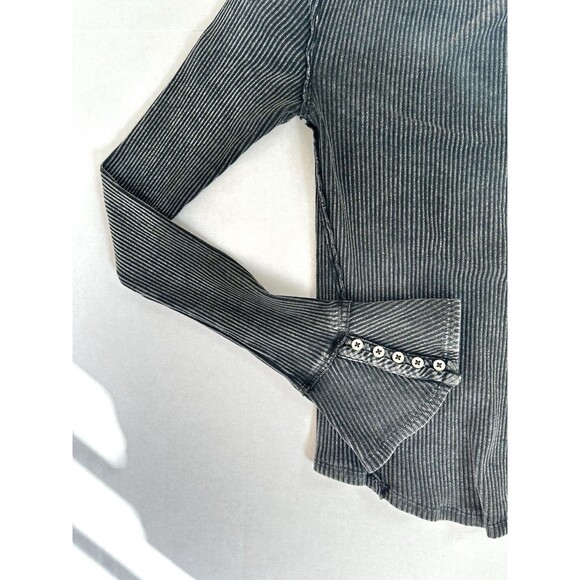 Free People Soul Sister Layering Top Women's Size S Black Long Bell Sleeve Shirt - Picture 11 of 13